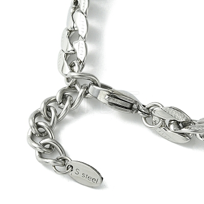 Cubic Zirconia Rectangle Link Bracelet with 304 Stainless Steel Chains BJEW-Q775-01P-1