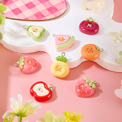 8Pcs Opaque Resin Pendants CRES-TA0001-69-1