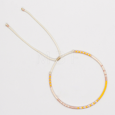 Glass Seed Braided Slider Bracelet BJEW-BB727272757-F-1