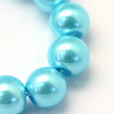 Baking Painted Pearlized Glass Pearl Round Bead Strands HY-Q003-4mm-48-1
