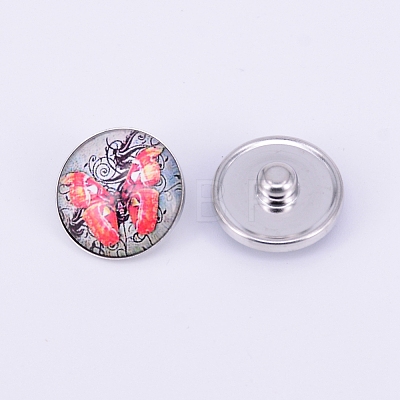 Brass Glass Snap Buttons KK-WH0037-02-1