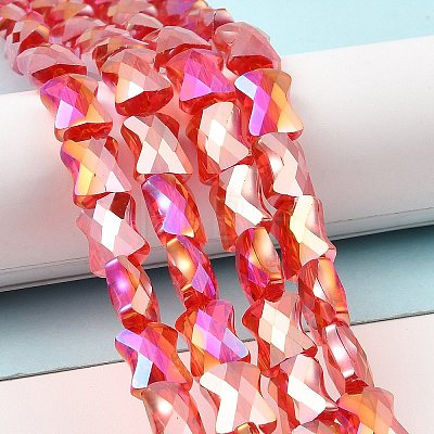 AB Color Plated Transparent Glass Beads Strands EGLA-P051-06A-A01-1