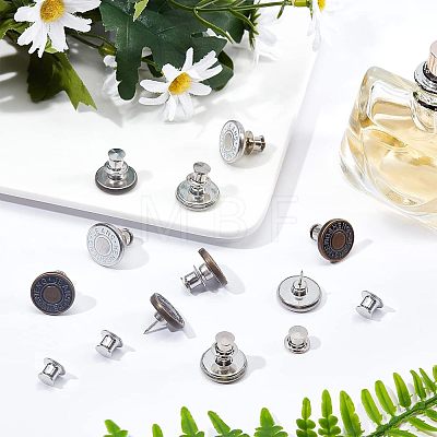  12 Sets 2 Style Iron & Zinc Alloy Button Pins for Jeans BUTT-NB0001-39-1