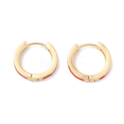 Real 18K Gold Plated Cubic Zirconia Huggie Hoop Earrings EJEW-I260-18G-NR-1