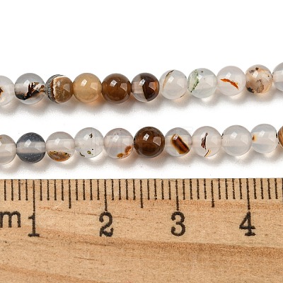 Natural Dendritic Agate Beads Strands G-A232-A01-01-1