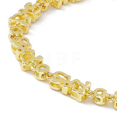 Brass Micro Pave Cubic Zirconia Chain Bracelets BJEW-P288-08G-1