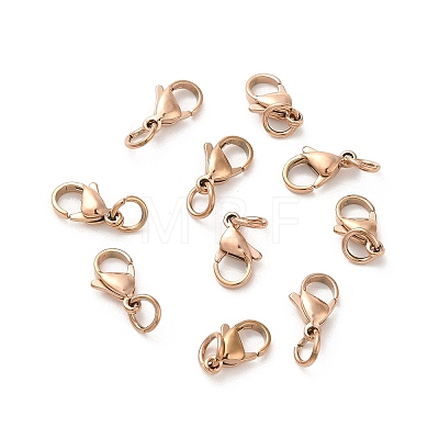 PVD Vacuum Plating 304 Stainless Steel Lobster Claw Clasps LS-STAS-K155-C-11RG-1