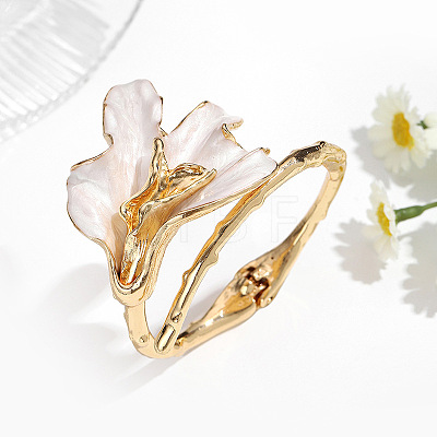 Alloy Enamel Hinged Cuff Bangles for Women WG0169B-01-1