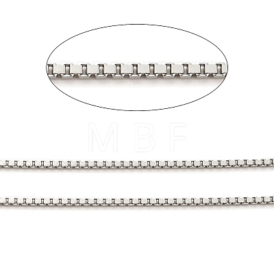 Rhodium Plated 925 Sterling Silver Box Chains STER-F052-09P-1