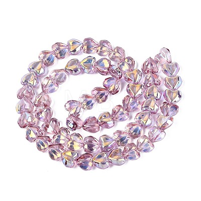 Electroplate Transparent Glass Beads Strands X-EGLA-N056-01A-05-1