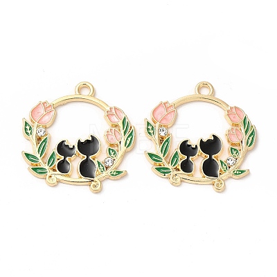 Alloy Enamel Pendants ENAM-C005-29G-01-1