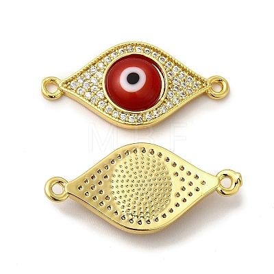 Rack Plating Real 18K Gold Plated Brass Micro Pave Clear Cubic Zirconia Connector Charms ZIRC-L102-02G-1
