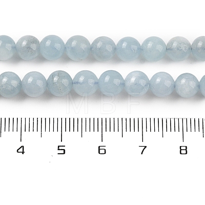 Natural Aquamarine Beads Strands G-P342-10-6mm-A-01-1