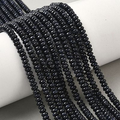 Synthetic Blue Goldstone Beads Strands G-K343-C52-01A-1