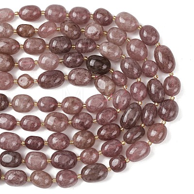 Natural Strawberry Quartz Beads Strands G-G453-D07-01-1