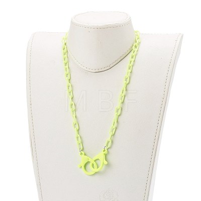 Personalized Opaque Acrylic Cable Chain Necklaces NJEW-JN03432-05-1