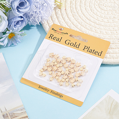 50Pcs 2 Styles Brass Beads KK-BBC0027-41-1