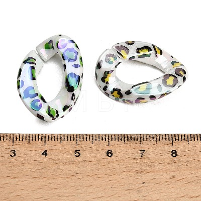 UV Plating Printed Opaque Acrylic Beads AC-CBAEEF4-20-1