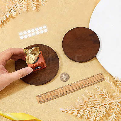 1Pc Flat Round Wood Display Pedestals AJEW-WH0485-37B-1