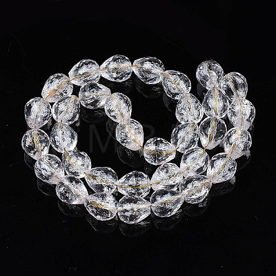 Transparent Crackle Glass Beads Strands X-GLAA-N051-04-1