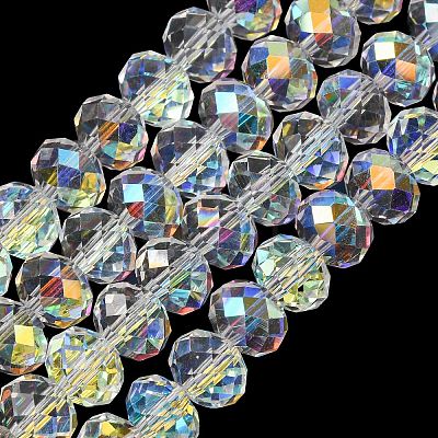 Electroplate Transparent Glass Beads Strands EGLA-A046-01C-21-1
