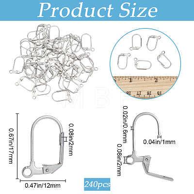 SOFPLATE 304 Stainless Steel Leverback Earring Findings STAS-SP0001-04B-1