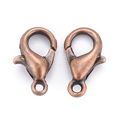 Red Copper Tone Zinc Alloy Lobster Claw Clasps X-E103-NFR-1