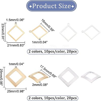 40Pcs 4 Style  Rack Plating Eco-friendly Brass Pendants KK-FH0004-06-1