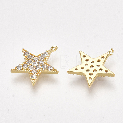 Brass Micro Pave Cubic Zirconia Charms KK-S350-299-1