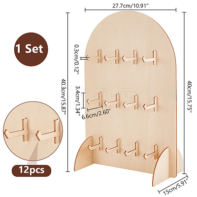 Arch Shaped Wood Bracelet Display Stands BDIS-WH0007-02-1