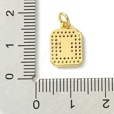 Rack Plating Brass Micro Pave Clear Cubic Zirconia Charms KK-G501-01I-G-1