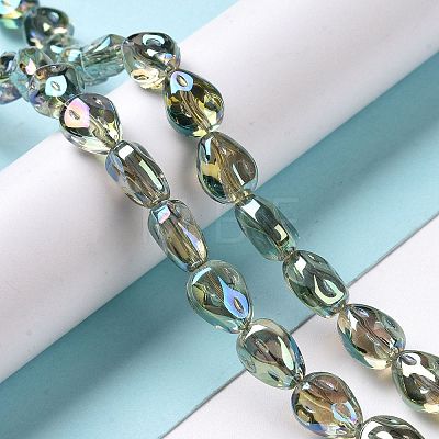 Transparent Electroplate Glass Beads Strands GLAA-C025-02H-1