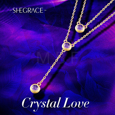 SHEGRACE 925 Sterling Silver Two-Tiered Necklaces JN700C-1