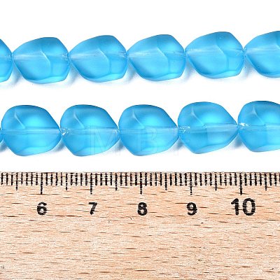 Frosted Glass Beads Strands GLAA-T023-30G-1