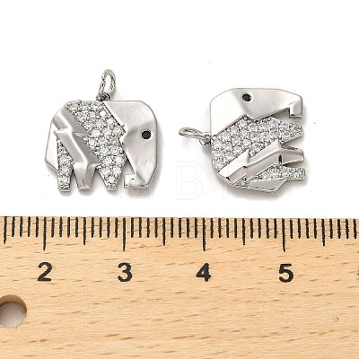 Brass Micro Pave Cubic Zirconia Pendants KK-K355-40P-1