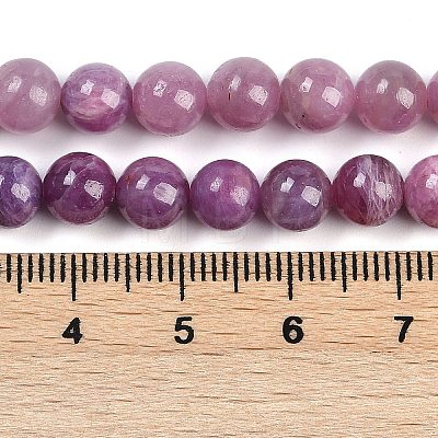 Natural Gemstone Ruby Round Beads Strands G-O017-6mm-06-01-1