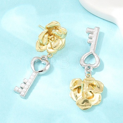 Brass Stud Dangle Earrings EJEW-G471-35GP-1