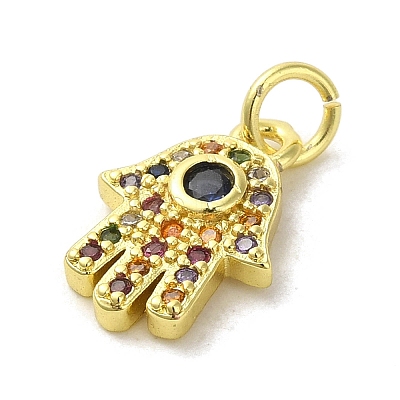 Brass Micro Pave Cubic Zirconia Charms KK-M283-13C-02-1