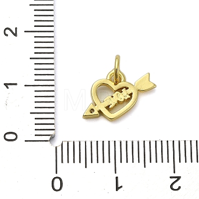 Heart Theme Brass Micro Pave Cubic Zirconia Charms KK-H475-56G-07-1