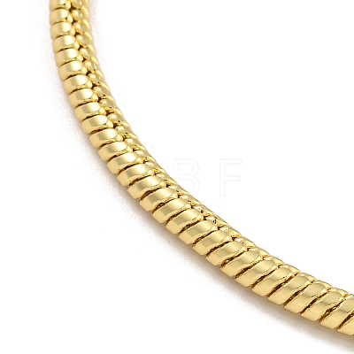 2.5mm Brass European Style Round Snake Chain Bracelets for Jewelry Making BJEW-P338-02G-1