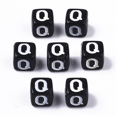 Opaque Acrylic Beads X-SACR-N002-01Q-1