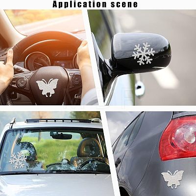 SUPERFINDINGS 4Pcs 2 Style Snowflake & Butterfly Glitter Hotfix Rhinestone DIY-FH0003-49-1