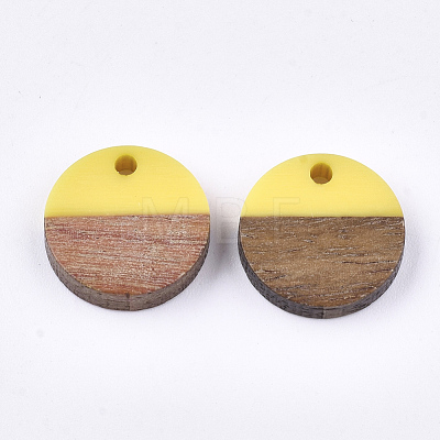 Resin & Walnut Wood Pendants RESI-S358-02E-14-1