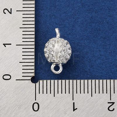 Brass Micro Pave Clear Cubic Zirconia Connector Charms KK-A230-06C-S-1