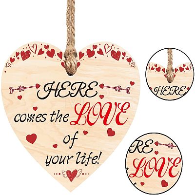 Wooden Hanging Plate HJEW-WH0037-011-1
