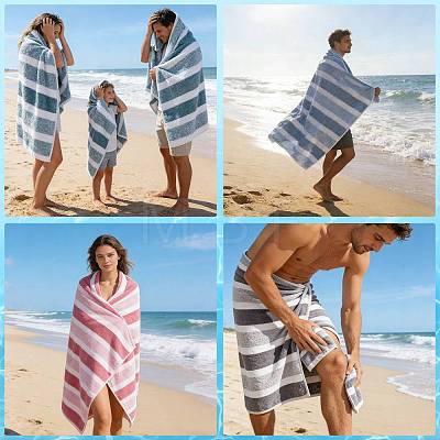 Polyester Stripe Towel AJEW-FZC0001-007A-1