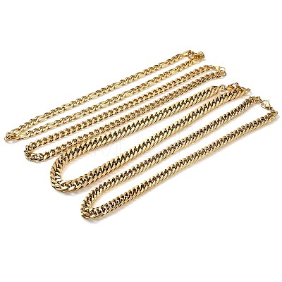304 Stainless Steel Chain Necklaces NJEW-N0038-04-1