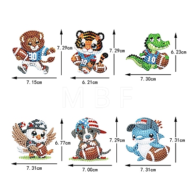 DIY Diamond Painting Animal & Rugby Keychain Kits PW-WG74B58-01-1