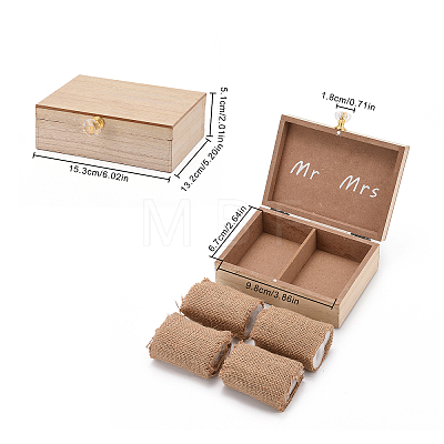 Gorgecraft Rectangle Wooden Wedding Double Ring Box OBOX-GF0001-09-1
