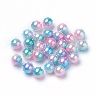 Rainbow Acrylic Imitation Pearl Beads OACR-R065-4mm-A05-1